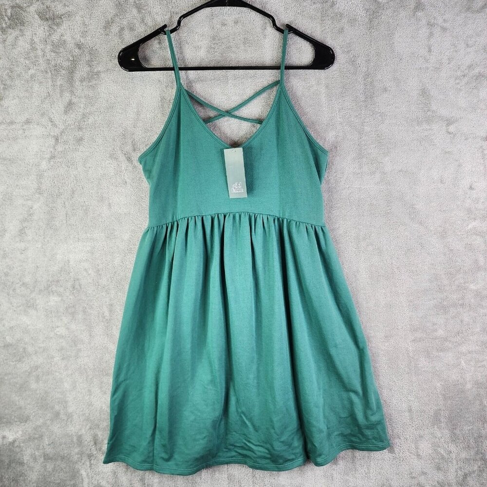 Womens Sea Green Wild Fable Mini Cami Dress Fit & Flare A-line Size S